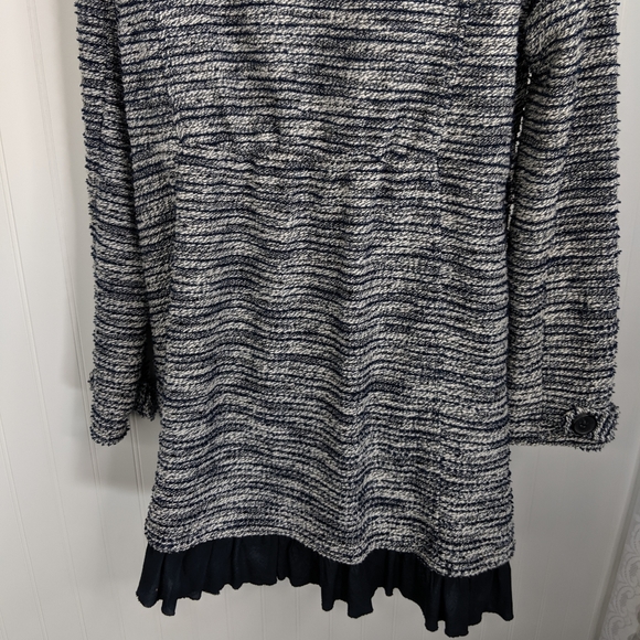 Mystree Navy Marled Double Breast Sweater Coat ML - Picture 11 of 16